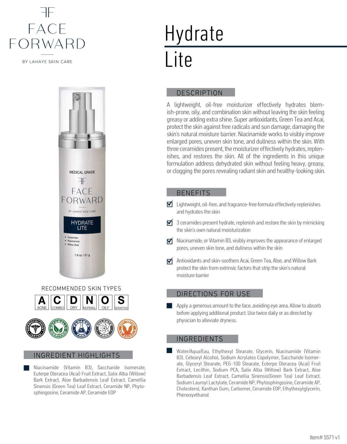 Face Forward Hydrate Lite