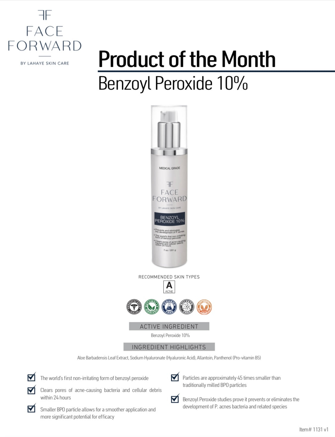 Benzoyl Peroxide 10% with Aloe ** New Improved Formula